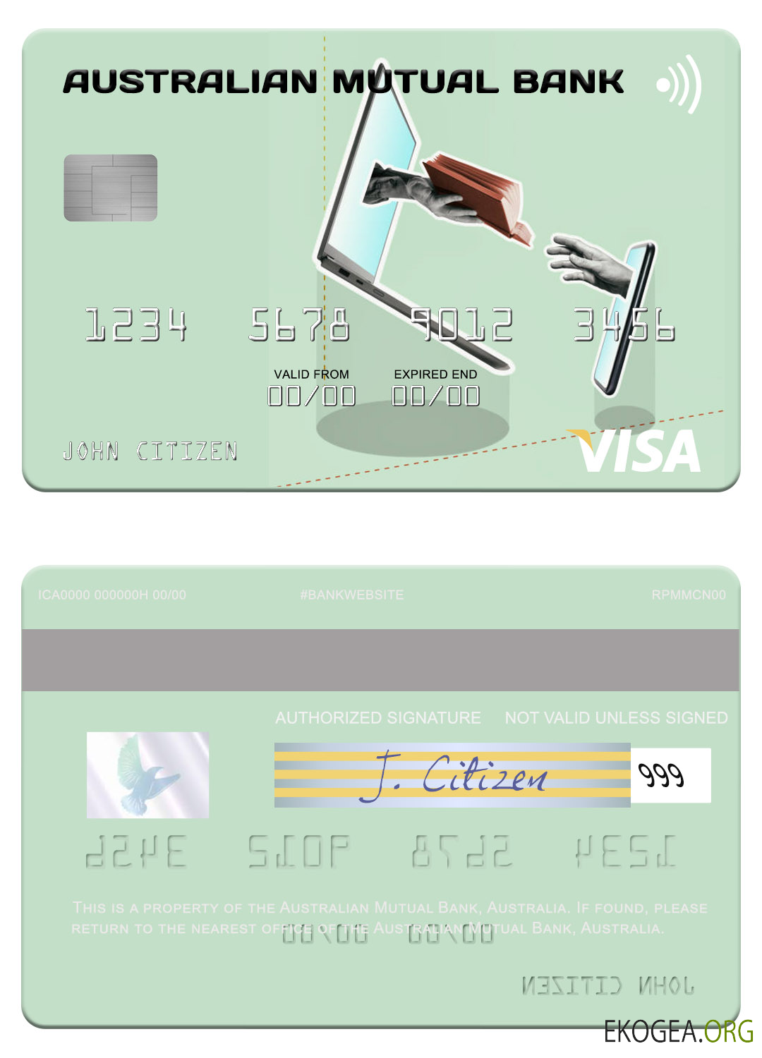 Australie Carte visa de la Australian Mutual Bank